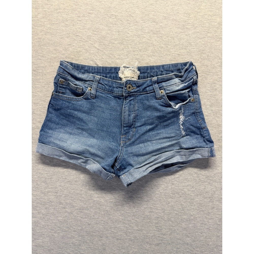 Altar'd State Cut Off Shorts Womens W28 Blue Denim Distressed Cotton‎ Cuffed Hem